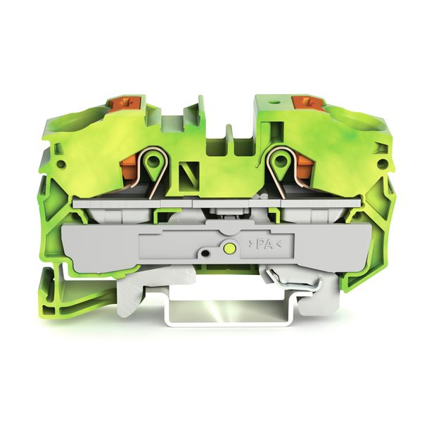 2-conductor ground terminal block with push-button 16 mm² green-yellow image 1
