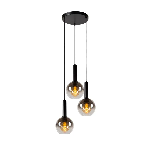 Lucide MARIUS - Pendant light - Ø 48,5 cm - 3xE27 - Black image 1