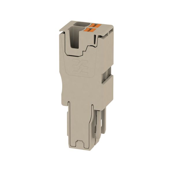Plug (terminal), PUSH IN, 4 mm², 800 V, 32 A, dark beige image 1