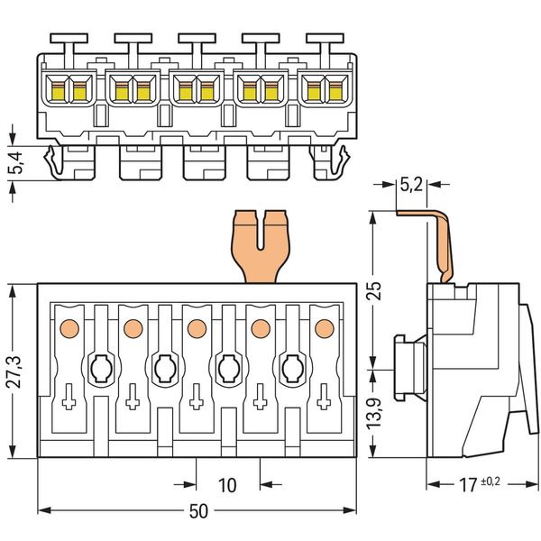 Lighting connector push-button, external for Linect® white image 4