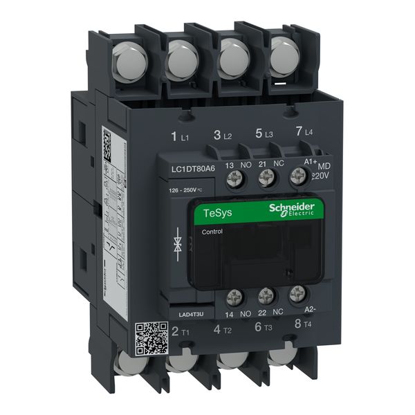 TeSys Deca contactor - 4P(4 NO) - AC-1 - = 440 V 80 A - 220 V DC standard coil image 4