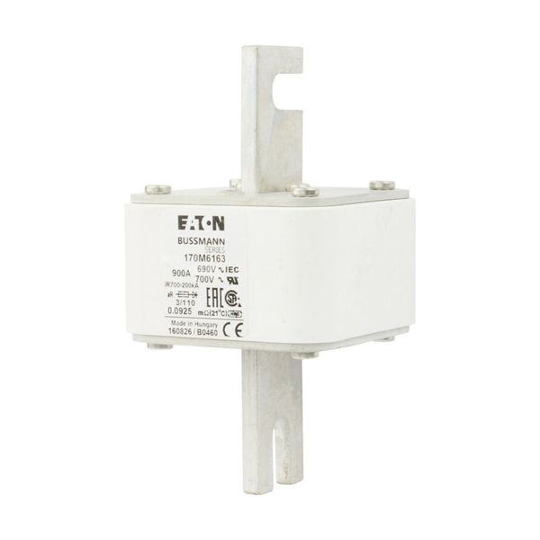 Fuse-link, high speed, 900 A, AC 690 V, DIN 3, 76 x 90 x 139 mm, aR, DIN, IEC, single indicator image 8