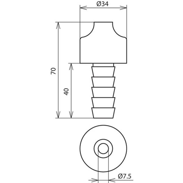 Roof bushing D 34mm borehole 16mm plastic for Rd 8-10mm image 2