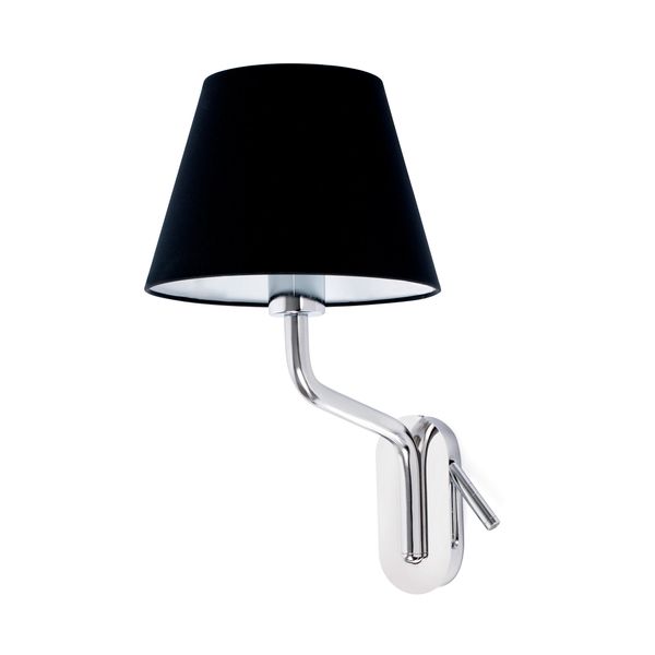 ETERNA Left chrome/black table lamp with reader image 2