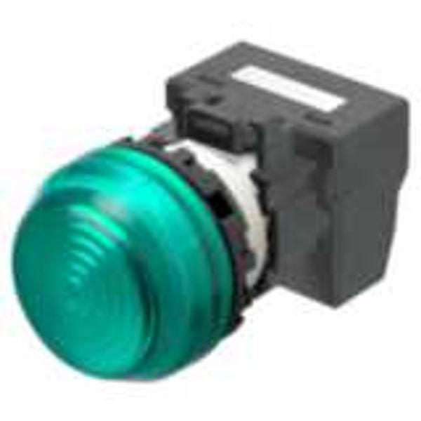 M22N Indicator, Plastic semi-spherical, Green, Green, 24 V, push-in te image 1
