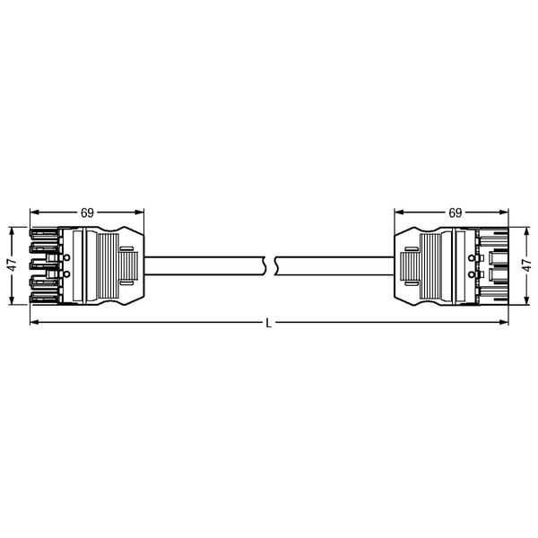 pre-assembled interconnecting cable Cca Socket/plug gray image 3