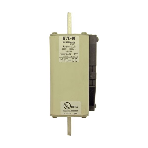 Fuse-link, high speed, 200 A, DC 1000 V, 2XL, 59 x 76 x 190 mm, gPV, UL, IEC, bolted connection image 21