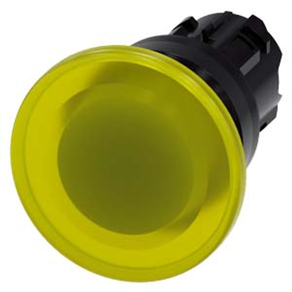 Illuminated mushroom pushbutton, 22 mm, round, plastic, yellow, 40 mm,…3SU1001-1BD30-0AA0-Z X90 image 1