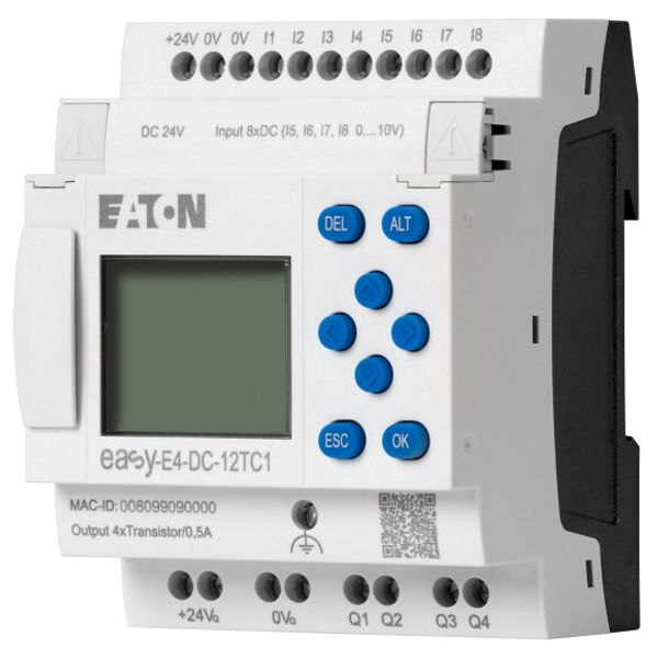 Control relays easyE4 with display (expandable, Ethernet), 24 V DC, Inputs Digital: 8, of which can be used as analog: 4, screw terminal image 2