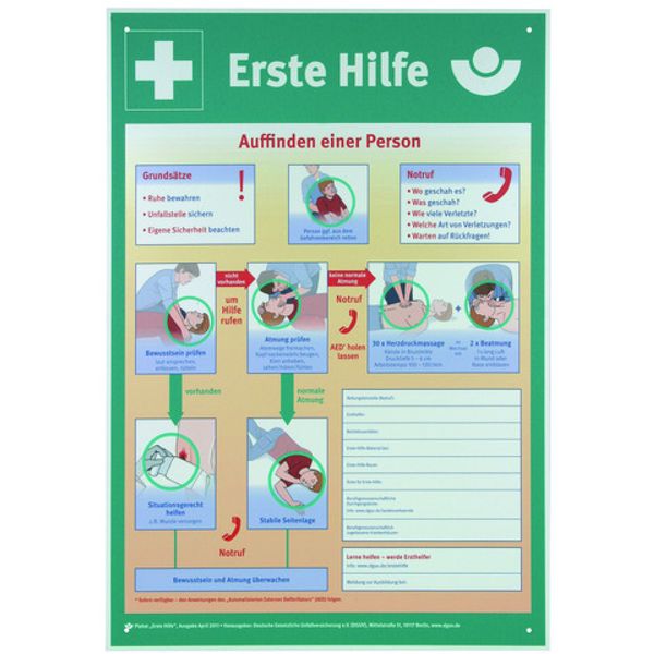 Sign  First Aid  - according to BGI/GUV-I 510 german language image 1