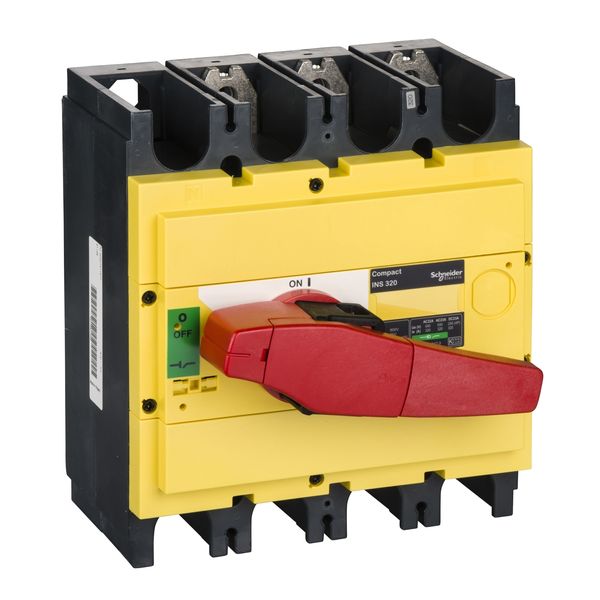 switch disconnector, Compact INS320 , 320 A, with red rotary handle and yellow front, 3 poles image 3