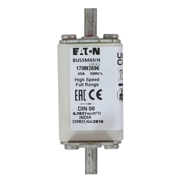 Fuse-link, high speed, 40 A, AC 690 V, DIN 00, 30 x 60 x 79 mm, gR, DIN, IEC, single indicator image 9