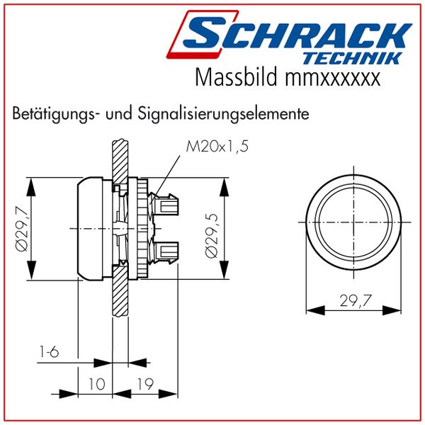 Ill. sel. switch, 2 pos., stay-put, red, clamp handle image 2