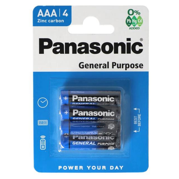 PANASONIC General Purpose Zinc R03 AAA BL4 image 1