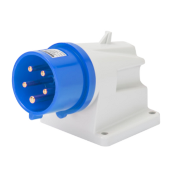 90° ANGLED SURFACE MOUNTING INLET - IP44 - 3P+E 32A 200-250V 50/60HZ - BLUE - 9H - SCREW WIRING image 1