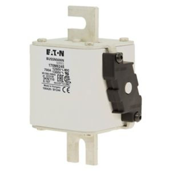 Fuse-link, high speed, 700 A, AC 1250 V, size 3, 76 x 92 x 139 mm, aR, DIN, IEC, single indicator image 6