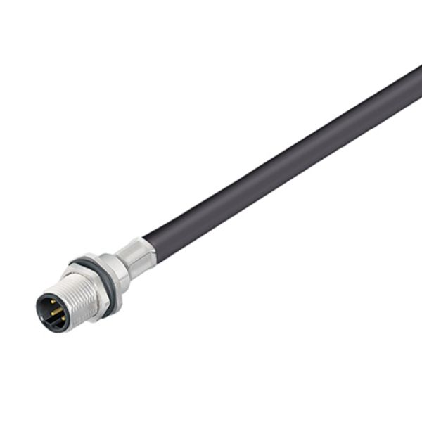 Round plug ,Built-in (with cable), Pin, M12, Number of poles: 8, 0.5 m image 1