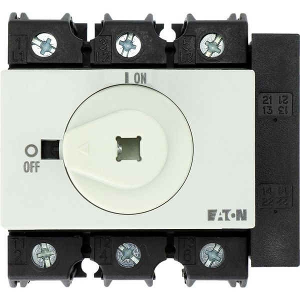 Main switch, P3, 63 A, rear mounting, 3 pole, 1 N/O, 1 N/C, STOP function, with black rotary handle and lock ring (K series), Lockable in the 0 (Off) image 32