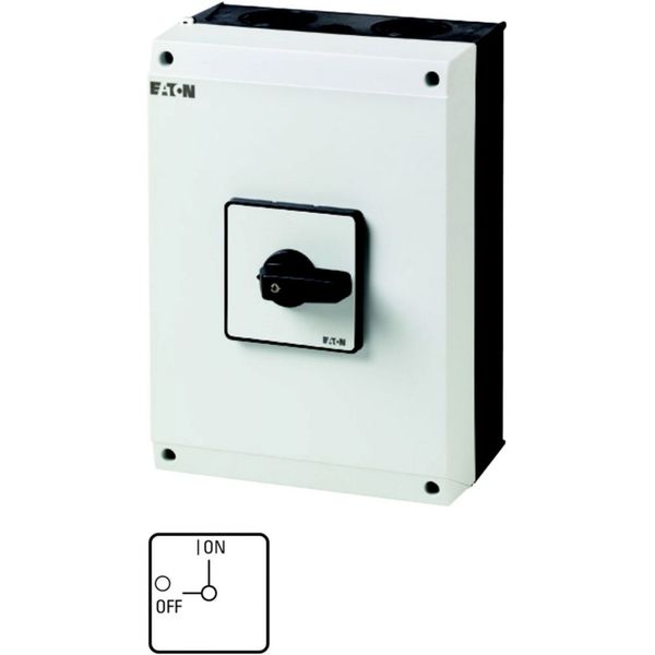 On-Off switch, T5, 100 A, surface mounting, 3 contact unit(s), 6 pole, with black thumb grip and front plate image 3