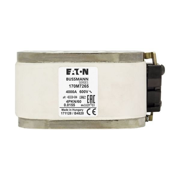 Fuse-link, high speed, 4000 A, AC 600 V, size 4, 120 x 105 x 59 mm, aR, IEC, single indicator image 4