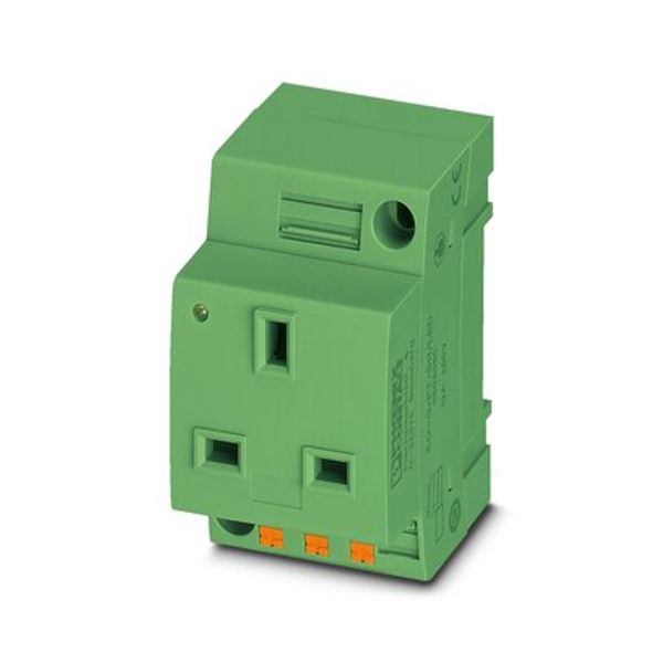 Socket outlet for distribution board Phoenix Contact EO-G/PT/SH/LED/GN 250V 13A AC image 1