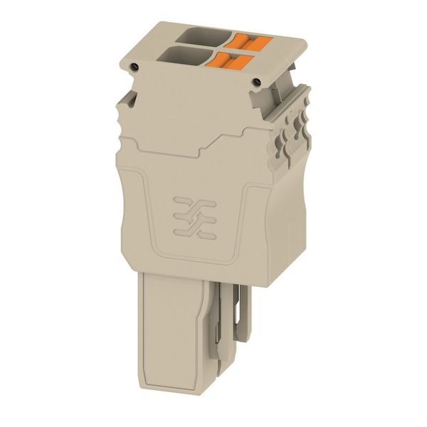 Plug (terminal), PUSH IN, 6 mm², 500 V, 30 A, Number of poles: 2, beig image 1