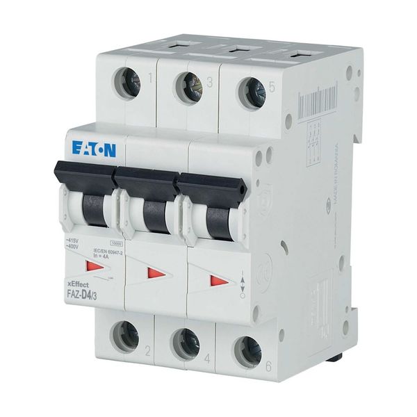 Miniature circuit breaker (MCB), 4 A, 3p, characteristic: D image 9