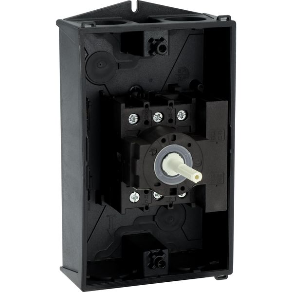 Main switch, P1, 32 A, surface mounting, 3 pole, 1 N/O, 1 N/C, STOP function, With black rotary handle and locking ring, Lockable in the 0 (Off) posit image 55
