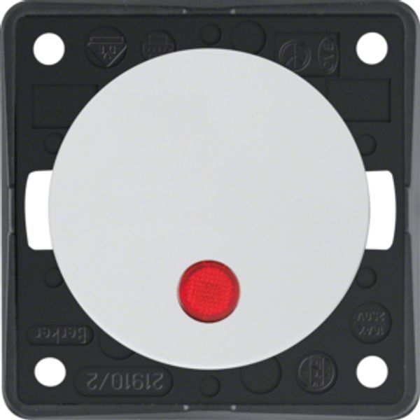 Ctrl on/off switch 2p impr "0", red lens, Integro - Design Flow/Pure,  image 3