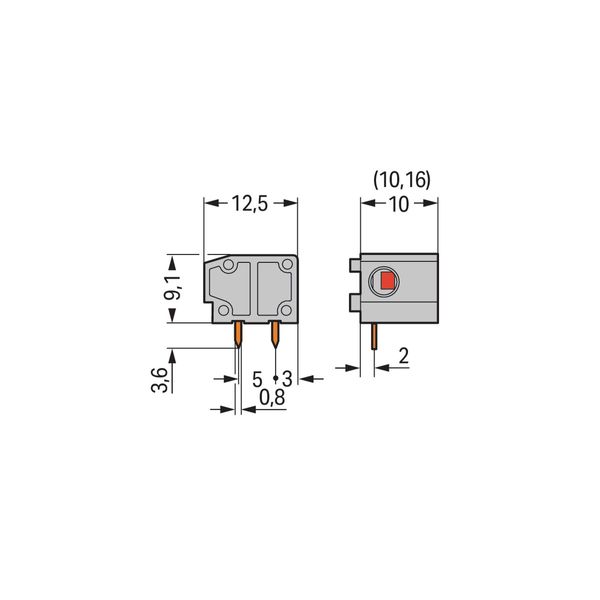 Stackable PCB terminal block 2.5 mm² Pin spacing 10/10.16 mm gray image 4