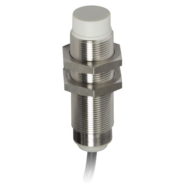 Inductive proximity sensors XS, inductive sensor XS2 M18, L60mm, stainless, Sn12mm, 24...240VAC/DC, cable 5 m image 1