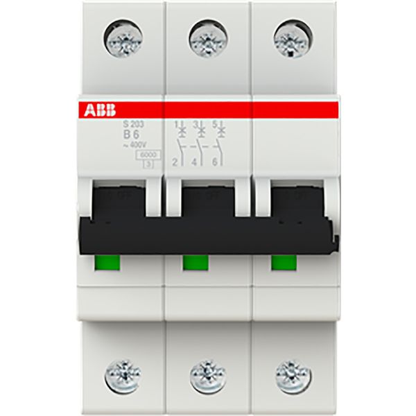 S203-B6 Miniature Circuit Breaker - 3P - B - 6 A image 2