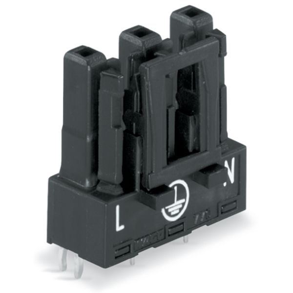 Socket for PCBs straight 3-pole black image 2