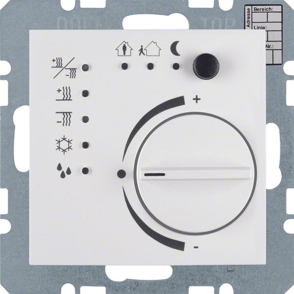 Thermostat with push-button interface, S.1/B.3/B.7, polar white matt image 1