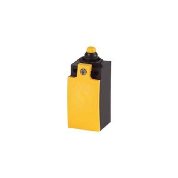 Position switch, Rounded plunger, Basic device, expandable, 1 N/O, 1 NC, Screw terminal, Yellow, Insulated material, -25 - +70 °C, EN 50047 Form B, ve image 1
