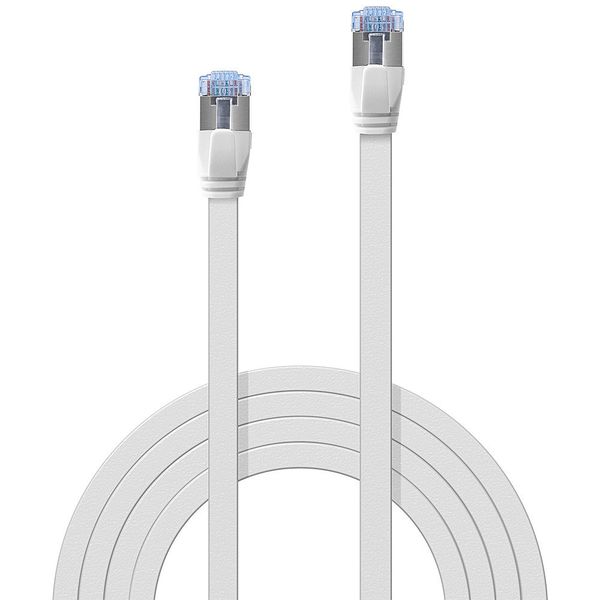 3m Cat.6A U/FTP Flat Network Cable, White RJ45, M/M, 500MHz, copper, 32AWG image 2