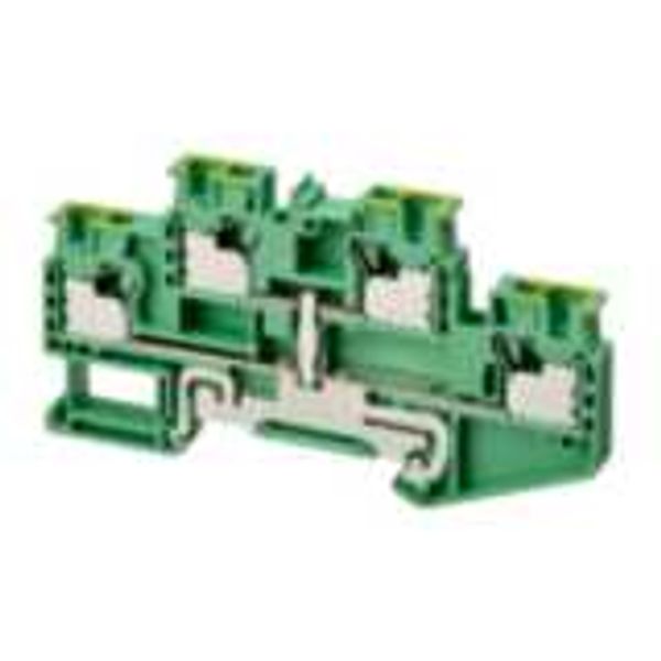 Ground multi-tier DIN rail terminal block with push-in plus connection image 2