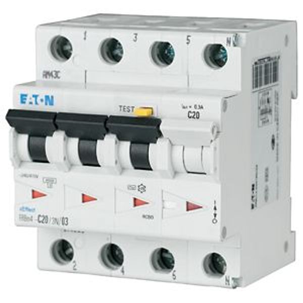 RCD/MCB combination, 32 A, 100 mA, MCB trip characteristic: C, 3p+N, RCD trip characteristic: A image 4