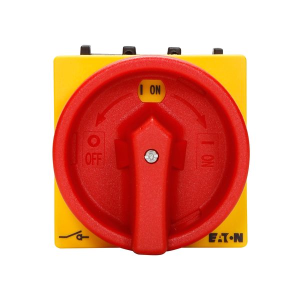 On-Off switch, P1, 32 A, centre mounting, 3 pole, with black thumb grip and front plate image 12