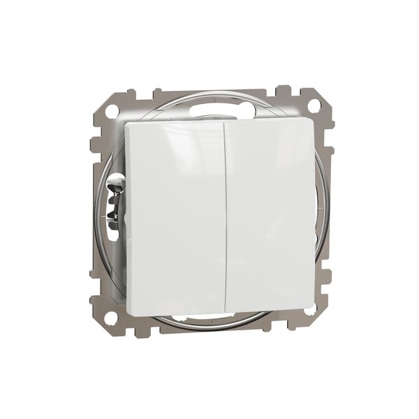 Sedna Design & Elements, double 1-way Push-Button 10A, white image 3