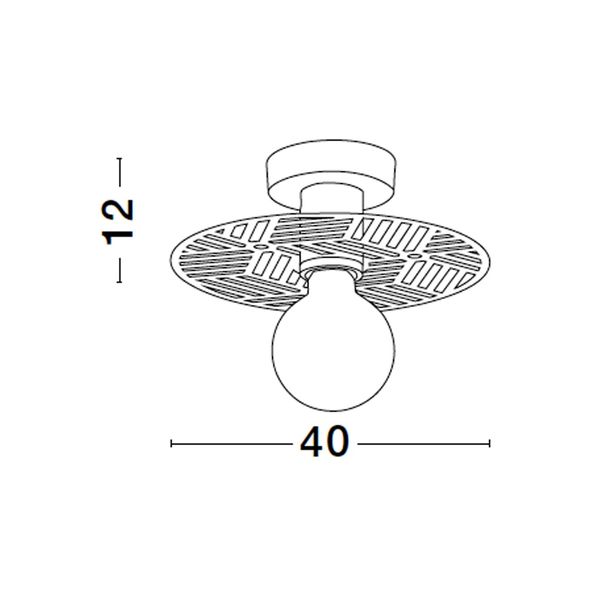 Gold Metal LED E27 1x12 Watt 230 Volt IP20 Bulb Excluded D: 40 H: 12 cm image 1