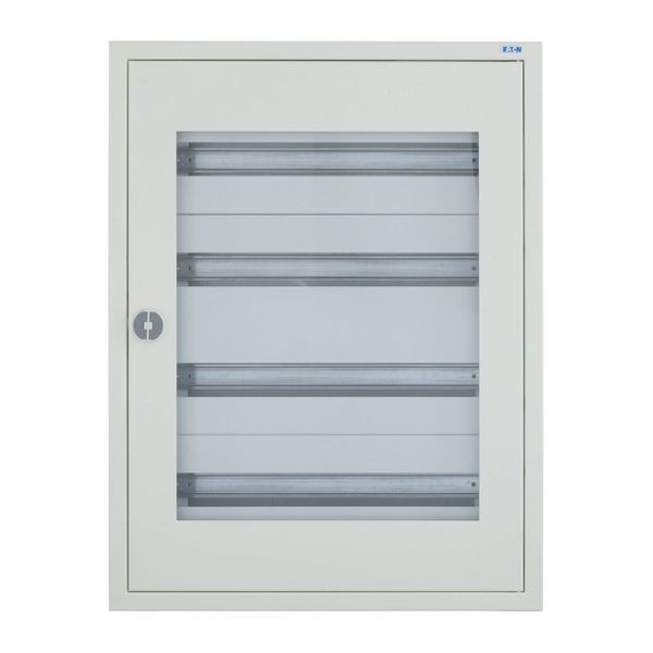 Complete flush-mounted flat distribution board with window, white, 33 SU per row, 4 rows, type C image 7