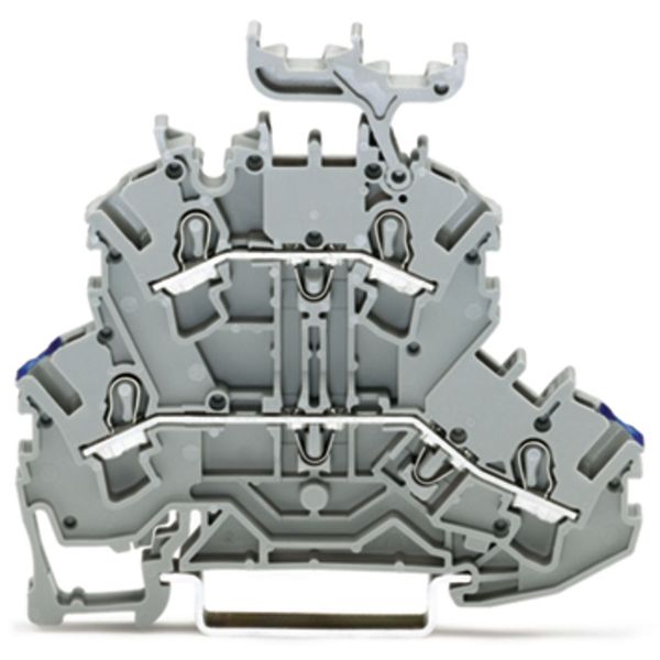 Double-deck terminal block Through/through terminal block N/L gray image 1