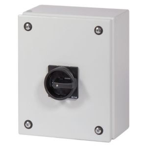 Main switch, T3, 32 A, surface mounting, 4 contact unit(s), 6 pole, 1 N/O, 1 N/C, STOP function, With black rotary handle and locking ring, Lockable i image 5