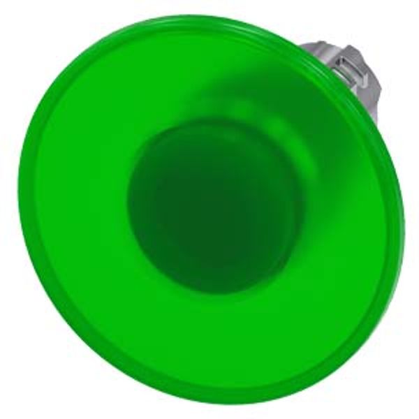 Illuminated mushroom pushbutton, 22 mm, round, metal, shiny, green, 60 mm, latching, pull-to-unlatch mechanism,  3SU1051-1CA40-0AA0-Z Y19 image 2