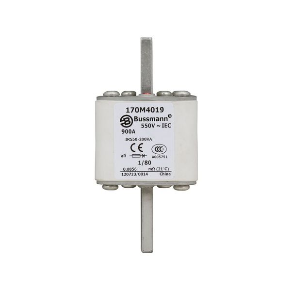 Fuse-link, high speed, 900 A, AC 550 V, DIN 1, 53 x 53 x 108 mm, aR, DIN, IEC, single indicator image 11