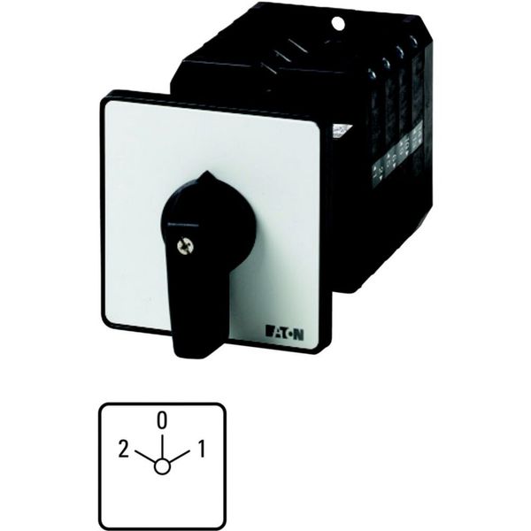 Reversing switches, T5B, 63 A, rear mounting, 3 contact unit(s), Contacts: 6, 60 °, maintained, With 0 (Off) position, 2-0-1, SOND 28, Design number 1 image 6