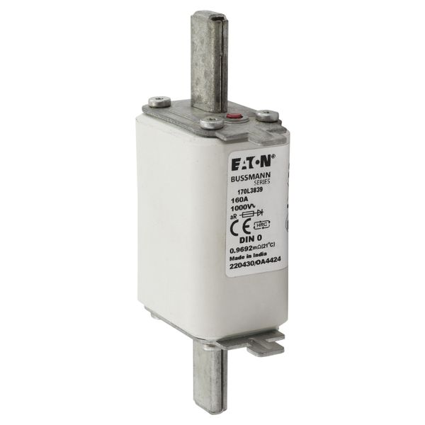 Fuse-link, high speed, 160 A, AC 1000 V, DIN 0, 35 x 60 x 125 mm, aR, DIN, IEC, single indicator image 8