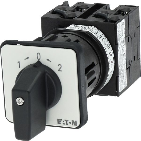 Reversing switches, T0, 20 A, centre mounting, 3 contact unit(s), Contacts: 5, 45 °, momentary, With 0 (Off) position, with spring-return from both di image 14