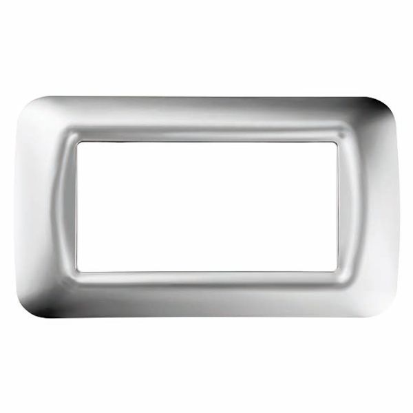 TOP SYSTEM PLATE - IN TECHNOPOLYMER GLOSS FINISH - 4 GANG - SOFT CHROME - SYSTEM image 2